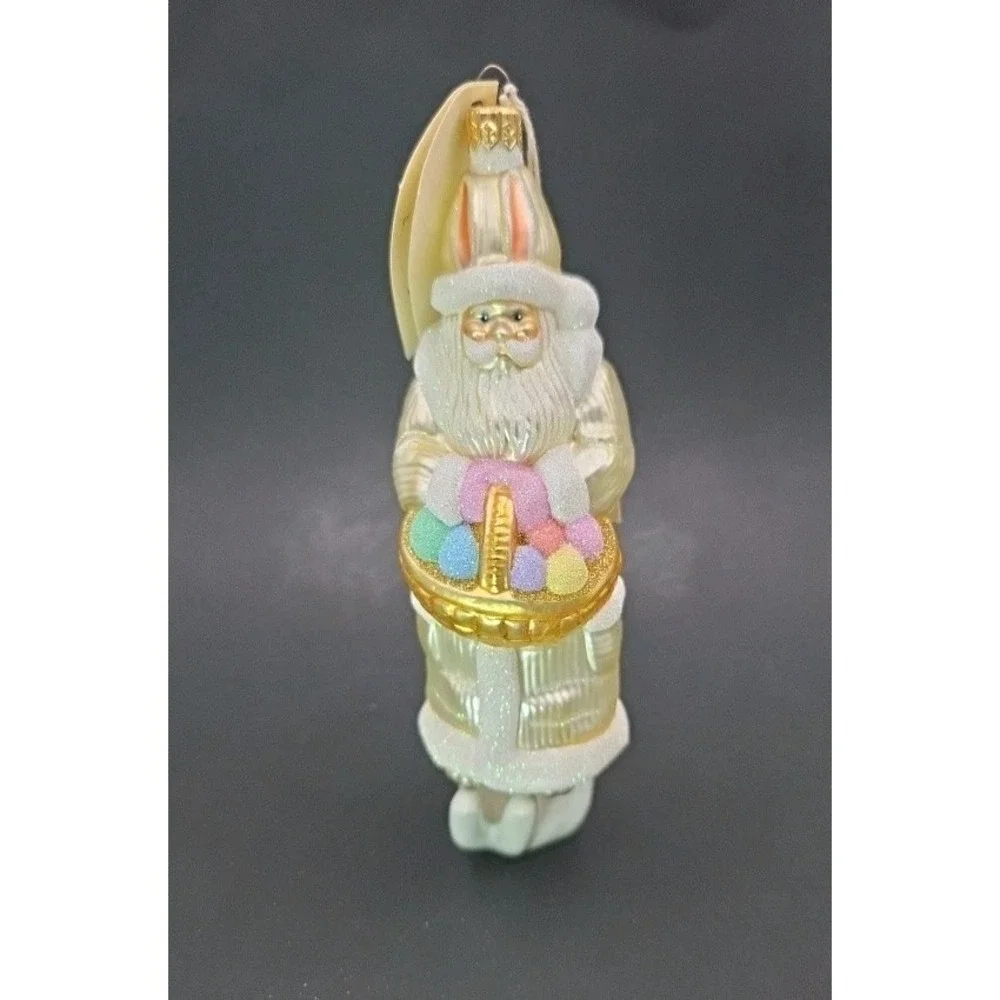 VTG Patricia Breen Easter‎ Santa Glass Ornament 1999 W/Tag 7